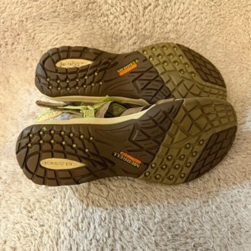 Merrell Azure Wrap Womens Brown Green Leather Mesh Hiking Sport Sandals Size 7